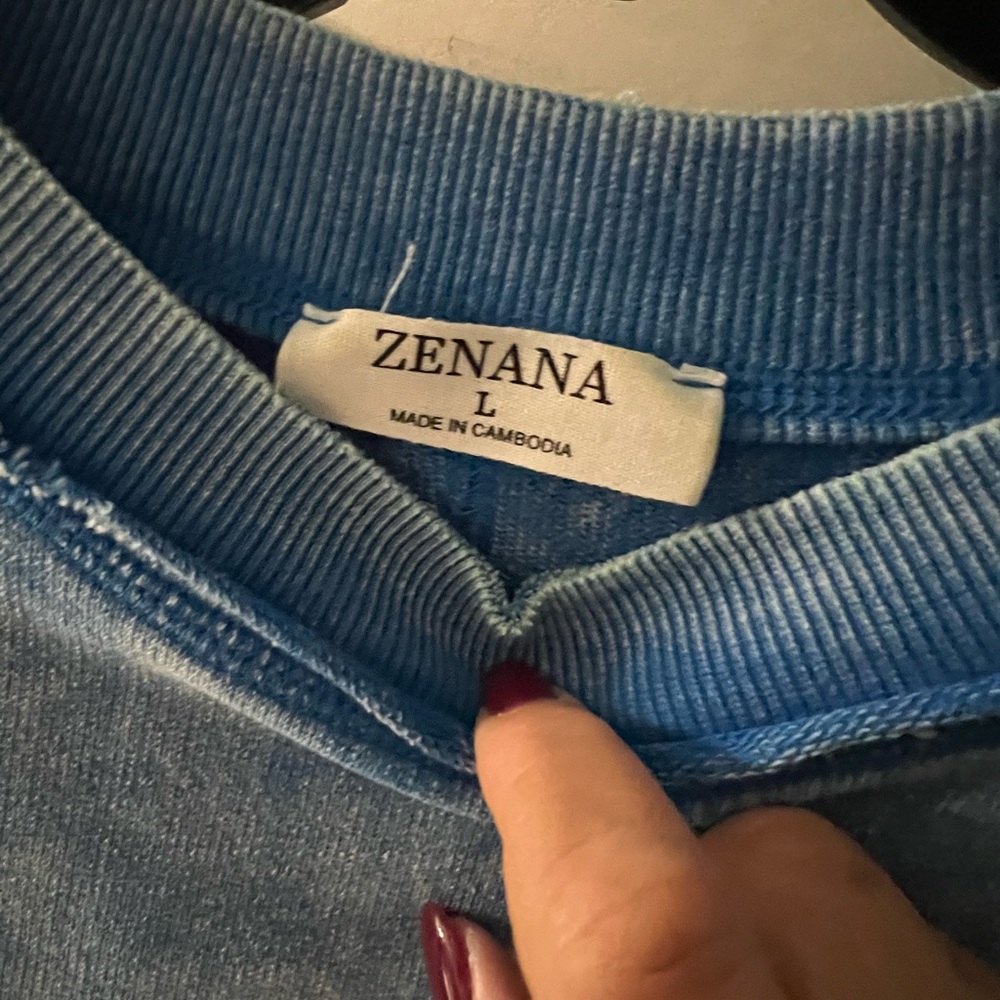 Blue Denim-Style Women's Top - Picture 3 of 8